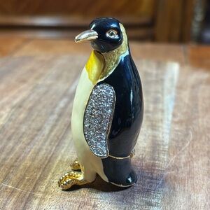 Penguin enameled trinket box